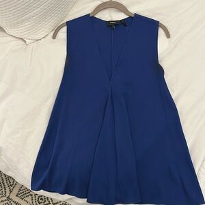 Theory blue silk top